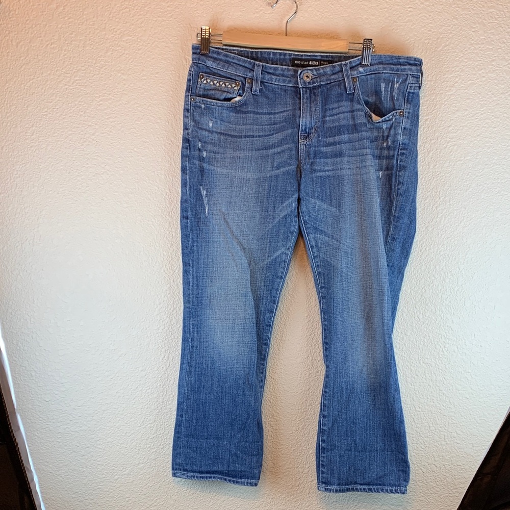 Big Star 1974 women’s Rikki low rise jean sz 32 cropped western boho medium wash